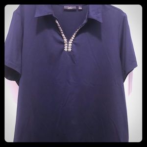 Embellished top navy